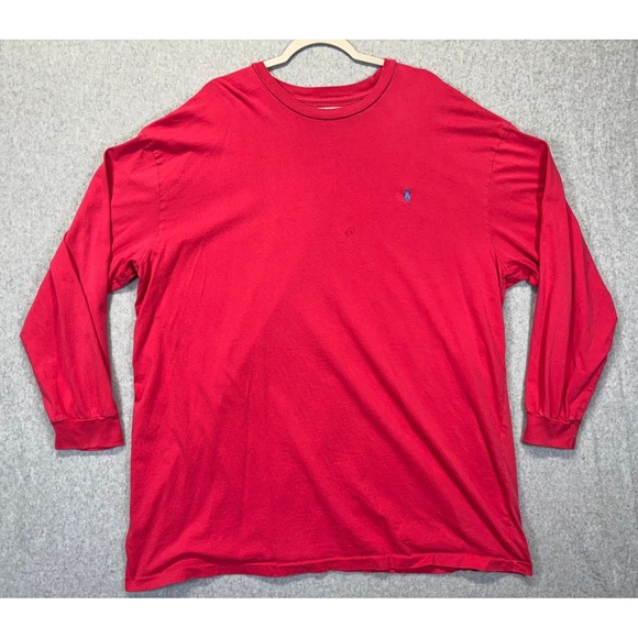 Polo Ralph Lauren Other - Polo Ralph Lauren Mens 2XLT Long Sleeve T-Shirt Red Blue Pony Tall Cotton Tee